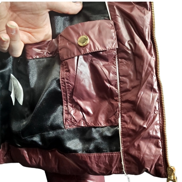 Calvin Klein Puffer Jacket Size Medium Burgundy/Maroon Lightweight Premium Down - Picture 10 of 15